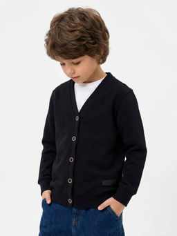 Кардиган на пуговицах 22-1757 черный