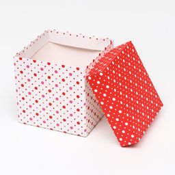 Цена за 12 шт. Коробка Самосборная В крапинку Красная, 10х10х10 см - Simaland фото 4