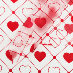 Цена за 20 шт. Пленка матовая Сердца, 58*58 см, красный