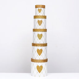 Набор круглых коробок 5в1 Сердце золотое, 25 25 15 15 см - Simaland фото 8