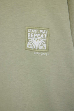 Ekru Oversize/Genis Kesim Nak?sl? %100 Pamuk T-shirt TMNSS26TS00024 - Trendyolmilla фото 9