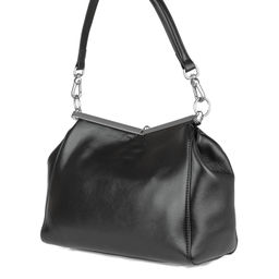 2980 black, Женская кожаная сумка с фермуаром, Barcelo Biagi