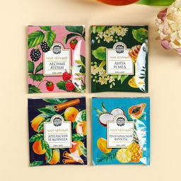 Чай подарочный «Любимой мамочке», весовой чай 40 г (2 шт. × 20 г)., чай в пакетиках 21.6 (12 шт. × 1.8 г).