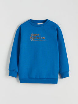 Real Madrid Bask?l? Erkek ?ocuk Kal?n Sweatshirt