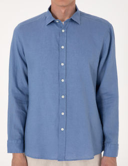 Mavi %100 Keten Regular Fit Uzunkollu G_mlek - Pierre cardin фото 14