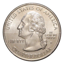 Монета 25 центов (1/4 доллара) 2004 года D США Штаты и территории Техас