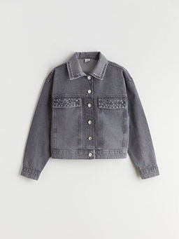 Ta?l? K?z ?ocuk Jean Ceket