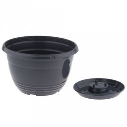 Горшок для цветов пластмассовый Глория 3,3л, д21,5см, h14см, антрацит (Россия) - Домашняя мода фото 4