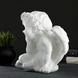 Фигура Ангел сидя средний, белый, 29?17?24 см