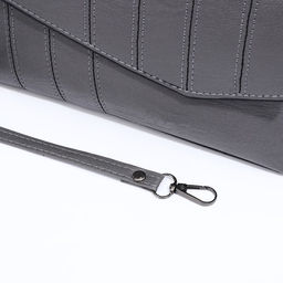 Сумка-клатч на магните, длинный ремень, цвет серый - Simaland фото 6