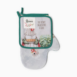 Набор кух. Доляна Курочка: варежка 20х28 см, прихватка 17х17 см, 35% хл, 65% пэ  фото 6