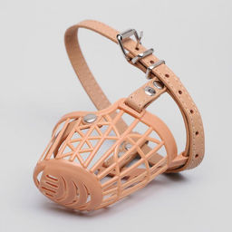 Намордник пластиковый №2 с ошейником из эко кожи ОМ 20 см ДН 6 см ОШ 35-47 см - Пижон фото 2