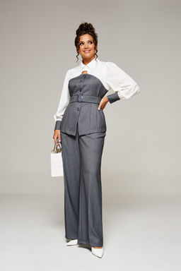 Костюм Beautiful Free 6377-Р белый/серый - Beautiful&free фото 10