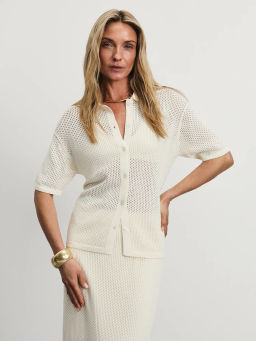 Вязаный кардиган на пуговицах из вискозы / Zarina  фото 3