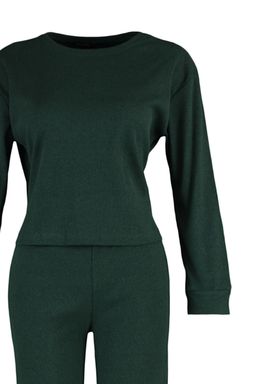 Koyu Yesil Fitilli Orme Pijama Tak?m? THMAW21PT0009