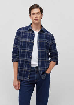 Kareli Lacivert Shirt - Mavi фото 2