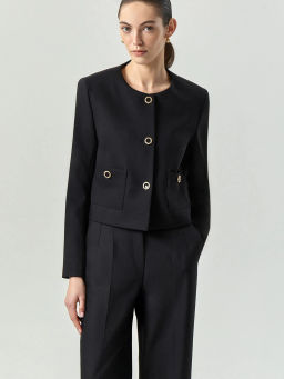 ЕМКА / Укороченный жакет с круглым вырезом - Emka фото 2