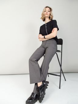 Брюки серые расклешенные - Stilla фото 6