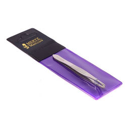 Mertz Пинцет косметический скошенный 210 N, серебристый, 8 см