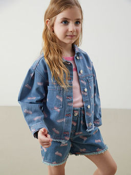 Barbie Bask?l? K?z ?ocuk Jean Ceket