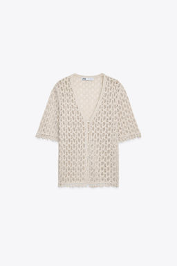 POINTELLE KNIT CARDIGAN