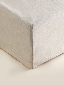 Простыня на резинке 2-спальная SL Home Linen collection, 180200+30 см, серая, полулён - Sima-land home фото 9