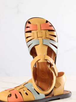 Босоножки 1036.подиум178br.Тыква+авокадо лион+коралл - Edart фото 2