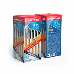 Цена за 50 шт. Ручка шариковая ErichKrause R-301 Stick&Grip Orange 0.7, цвет чернил синий (в коробке по 50 шт.)  фото 8