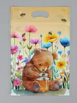 Цена за 50 шт. Пакет подарочный, с zip-lock застежкой, "Медвежонок", 15х23 ± 1см