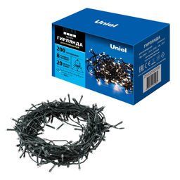 ULD-S2000-200/DGA WHITE IP20 Гирлянда светодиодная, 20м. 200 светодиодов. Белый свет. Провод зеленый. ТМ Uniel - Volpe фото 10