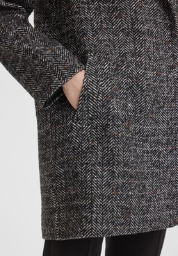 Пальто женское LA-301567-BL, 
черно-белая елочка