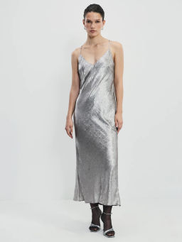 Платье миди из блестящей ткани / Zarina  фото 4