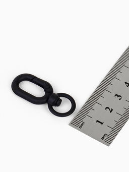 Цена за 2 шт. Карабин Овал с кольцом 3.8?1.7?0.45 см (набор 3 шт.), матовый чёрный