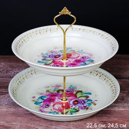 Этажерка сервировочная для фруктов, закусок и десертов / SW-45 / металл /уп 60/ ПРОМО АКЦИЯ