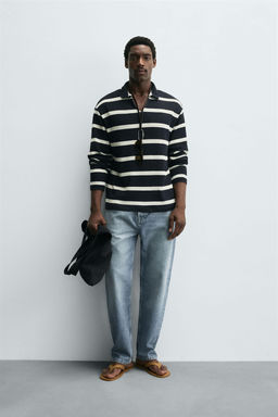 STRIPED JACQUARD POLO SHIRT