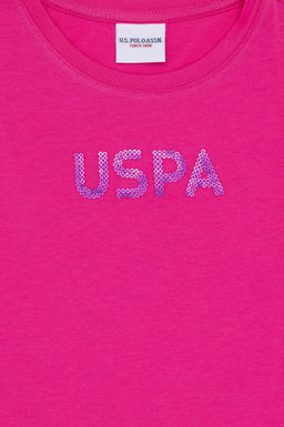 Футболка цвета фуксии с круглым вырезом для девочек - U.s. polo assn фото 9