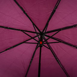 Зонт механический Моно плащевка, 8 лучей, д/купола 98см, 3 сложения, 24см в сложенном виде, пластмассовая ручка, баклажановый, 230гр (Китай) - Домашняя Мода фото 4