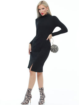 Платье черное трикотажное с длинным рукавом - Dstrend фото 4