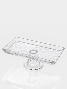 Блюдо «Шубница». 27.4×14×10 см, на ножке, стекло, прозрачная