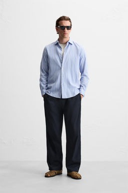 STRIPED COTTON - LINEN SHIRT - Zara фото 3