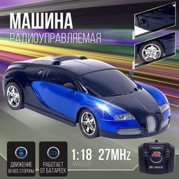 Машинка на пульте управления Купе, радиоуправление, 1:18, работает от батареек, цвет синий