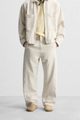 RELAXED FIT COTTON AND HEMP JEANS - Zara фото 2