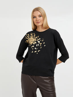 футболка женская черная с принтом - Glenfield фото 3