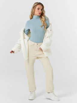 Облегающий джемпер термо с воротником-стойкой в оттенке арктика - Mark formelle фото 8