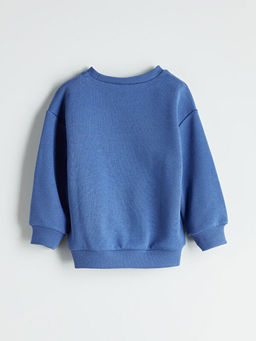 Bisiklet Yaka Bask?l? Erkek ?ocuk Sweatshirt