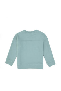 K_z _ocuk Mint Simli Bask_ Detayl_ Bisiklet Yaka Basic Sweatshirt Sepette S_rpriz _ndirim - U.s. polo assn фото 2