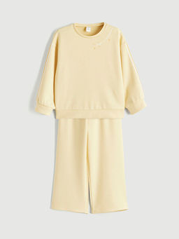 Regular Fit Bask?l? K?z ?ocuk Tak?m