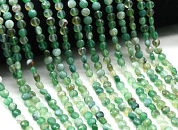 Бусины из агата круг 6мм цвет зеленый, 37см, 60 бусин Радуга камня
