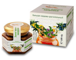 Бальзам Сибирский целитель медово-растительный, банка стекло, 100 г Ambrella