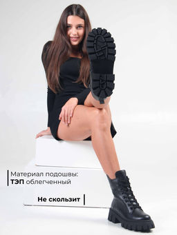 Ботинки EDART 346.чанкиbl. Черный макс/байка  фото 5